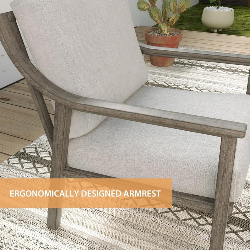 4Pcs Outdoor Conversation Sets with 2 Armchairs, 1 Loveseat & 1 Coffee Table, Patio Sectional Chat Set