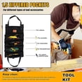 thumbnail image 4 of Bolsa enrollable para herramientas, lona de 16 A con 5 bolsillos con cremallera, multiusos., 4 of 5