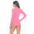 thumbnail image 4 of Natural Uniforms Long Sleeve Scoop Neck Body Suit--Breathable Cotton Stretch(Hot Pink, X-Small), 4 of 6