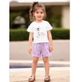 thumbnail image 2 of Emy Dola Toddler Girls Summer 2 Piece Outfits 100% Cotton Short Sleeve T-Shirt and Elastic Waist Shorts Clothing Sets 2-7 Years, 2 of 7