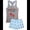 Heather Grey/Sky Blue, variant on Womens Pajama Shorts Set Sleeveless Girls Sleep Shirt and Pajama Shorts 2 Piece