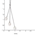 thumbnail image 2 of Primal Silver Sterling Silver Rhodium 7-8mm White Rice Freshwater Cultured Pearl Cubic Zirconia Necklace, 2 of 6