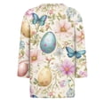 thumbnail image 5 of HAVUITYY Women's Easter 3/4 Sleeve Sweater, Cute Bunny Eggs Pattern Crew Neck Pullover, Spring Oversized Casual Going Out Tops, 5 of 5