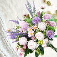 thumbnail image 3 of Dalrosia Spring Flowers Artificial Silk Flowers Bouquet Purple Fake Floral Arrangements with Rose Peony Daisy for Home Wedding Baby Shower Bridal Bouquet Table Centerpieces Party Decorations, 3 of 7