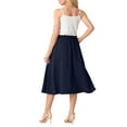thumbnail image 4 of Maean Womens Skirts High Elastic Waist Flowy Summer Midi Skirt Causal A Lined Clothes with Pockets, 4 of 7