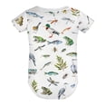 thumbnail image 6 of Wildlife Pond Leaves Baby Bodysuits Fishes Frogs Dragonflies Duck Hunting Short Sleeve One-pieces Romper for Boy Girl Cotton Bodysuit, 6 of 7