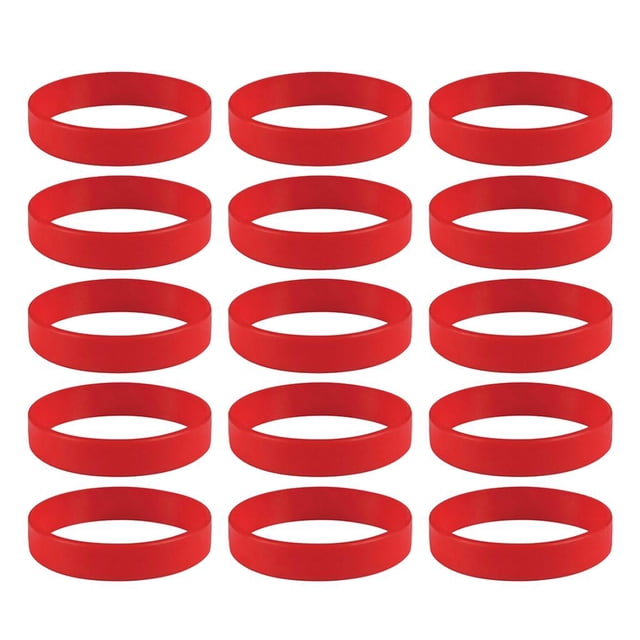 15 Piezas Paquete de Silicona de Goma de Moda Sunnimix Rojo Pulsera de silicona