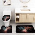 thumbnail image 4 of FMSHPON American Flag Decor 4 Piece Bathroom Set Shower Curtain Bath Rug Contour Mat and Toilet Lid Cover, 4 of 7