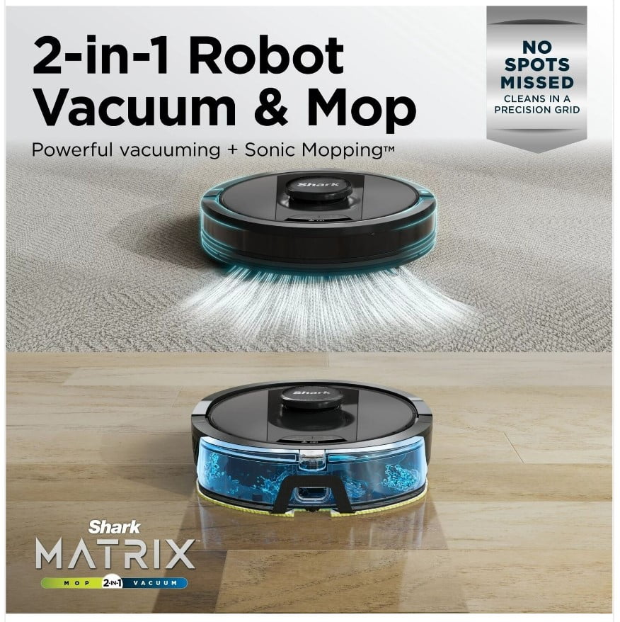 Shark, R-RV2400WS, Matrix Robotic Floor Cleaner , 60 Minute Battery Life, Wi-Fi Compatible, 1 Each, Black