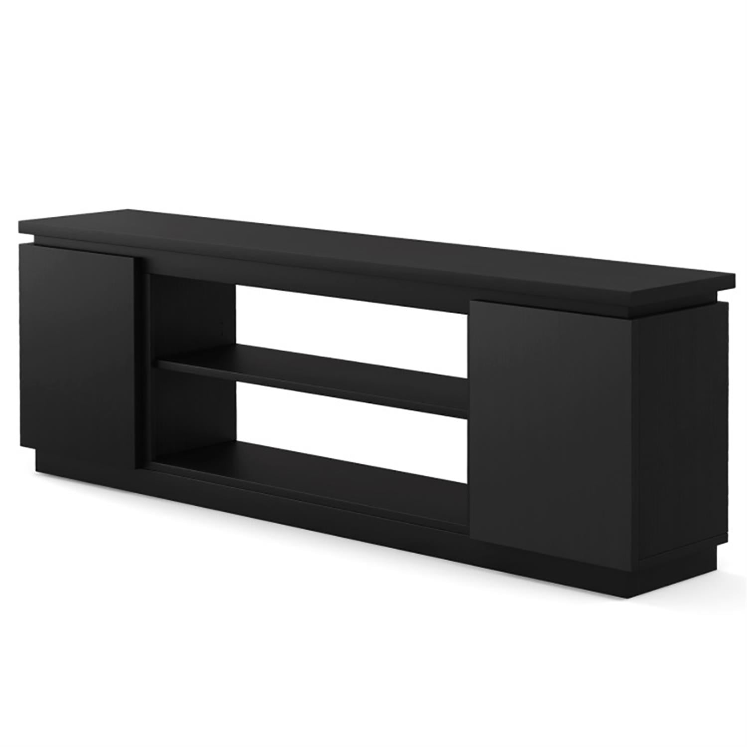 Demi Bonn TV Stand for 80" TVs, Entertainment Center with 3 Adjustable Shelves, Modern Media TV Console Table for Living Room Bedroom, Black