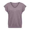 thumbnail image 4 of Womens Tops Under $10 Short Sleeve Sweater for Women Scoop Neck Trendy Summer Tops 2026 Travel Business Casual Outfits Purple L, 4 of 5