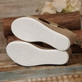 thumbnail image 4 of Gold Womens Wedge Sandals With Solid Color Round Toe Open Toe Buckle Design Casual Slip On Comfortable For Daily Use, 4 of 9