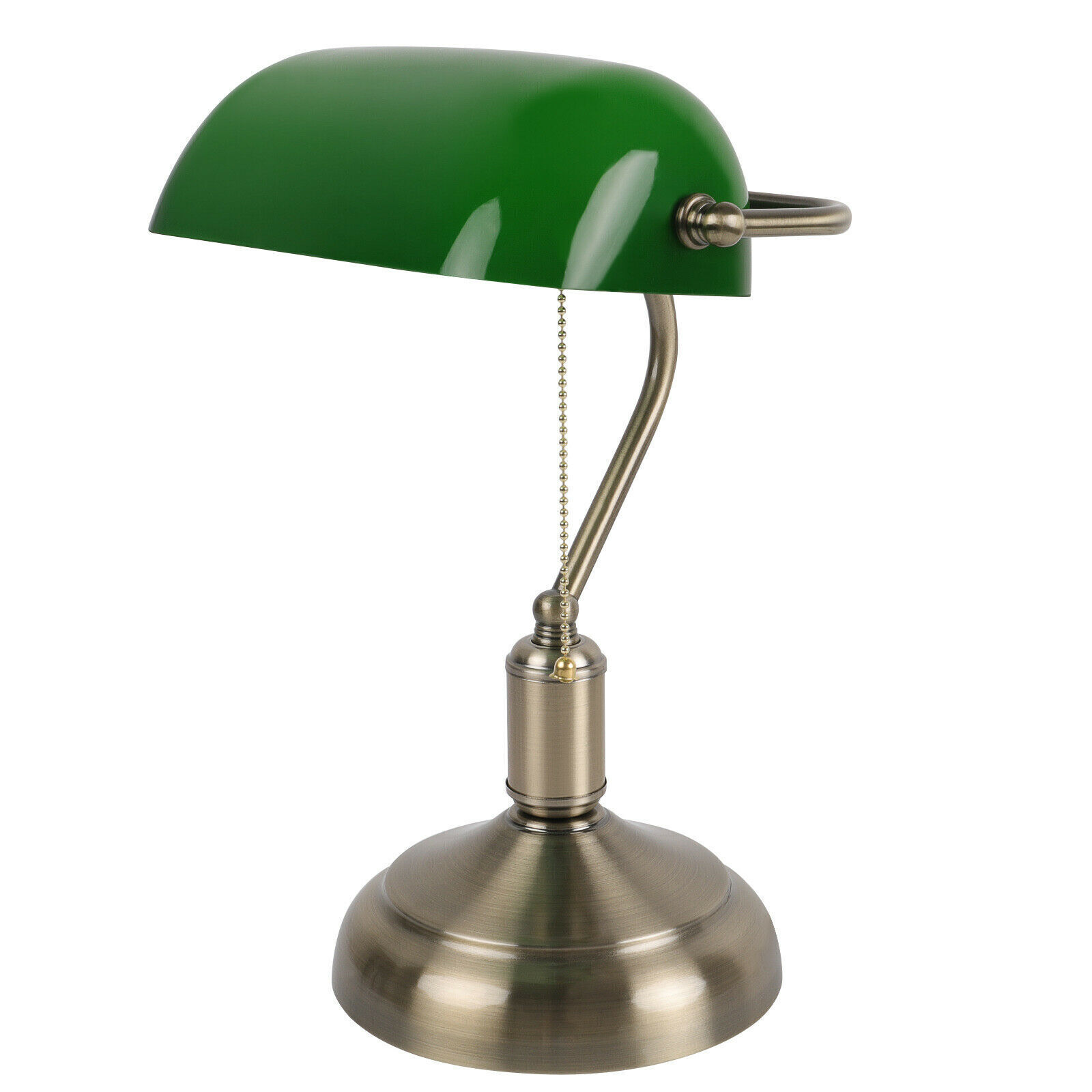 15" Traditional Bankers Desk Lamp Library Piano Lamp Glass Shade Green