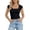 Black, variant on Going Out Tops for Women Lace Collar Short Sleeve Cropped Slim Fit Stretchy Basic Beach Clothes for Women,Black,M