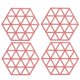 thumbnail image 1 of Juego de 4 alfombrillas resistentes al calor de TPR con rejilla hexagonal roja para uso en la mesa del comedor y la cocina, protegen las superficies de platos y tazas calientes, 1 of 8