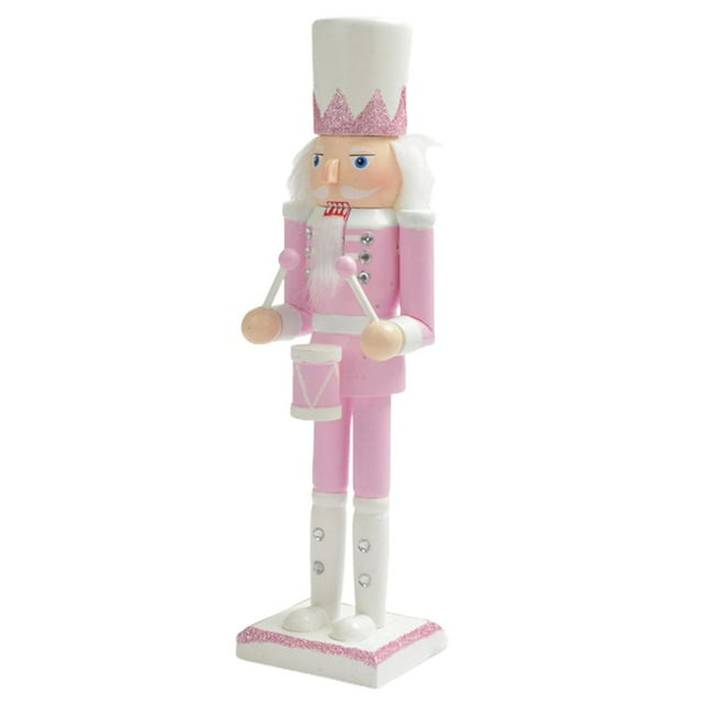 Puppet Statue Decorative Rhinestone Inlaid Excellent Pink Glitter Nutcracker Soldier Doll Toy Ornament