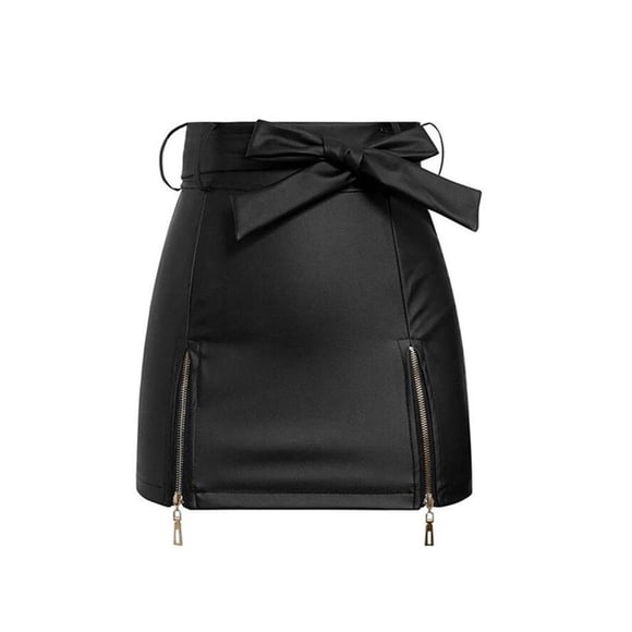 Sonducket de cintura alta de verano para mujer, fiesta para niñas, banquete, viaje, senderismo, escuela, faldas de algodón a la moda, Prendas para la parte inferior del cuerpo Negro XXXL