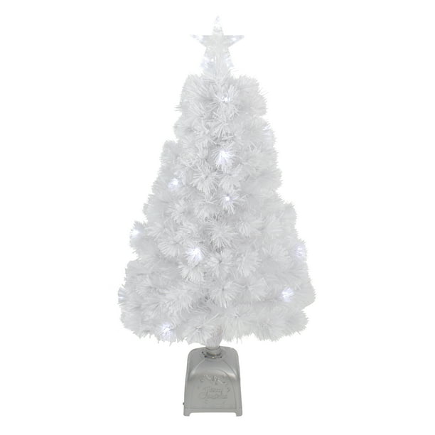 3' PreLit LED Color Changing White Fiber Optic Artificial Christmas