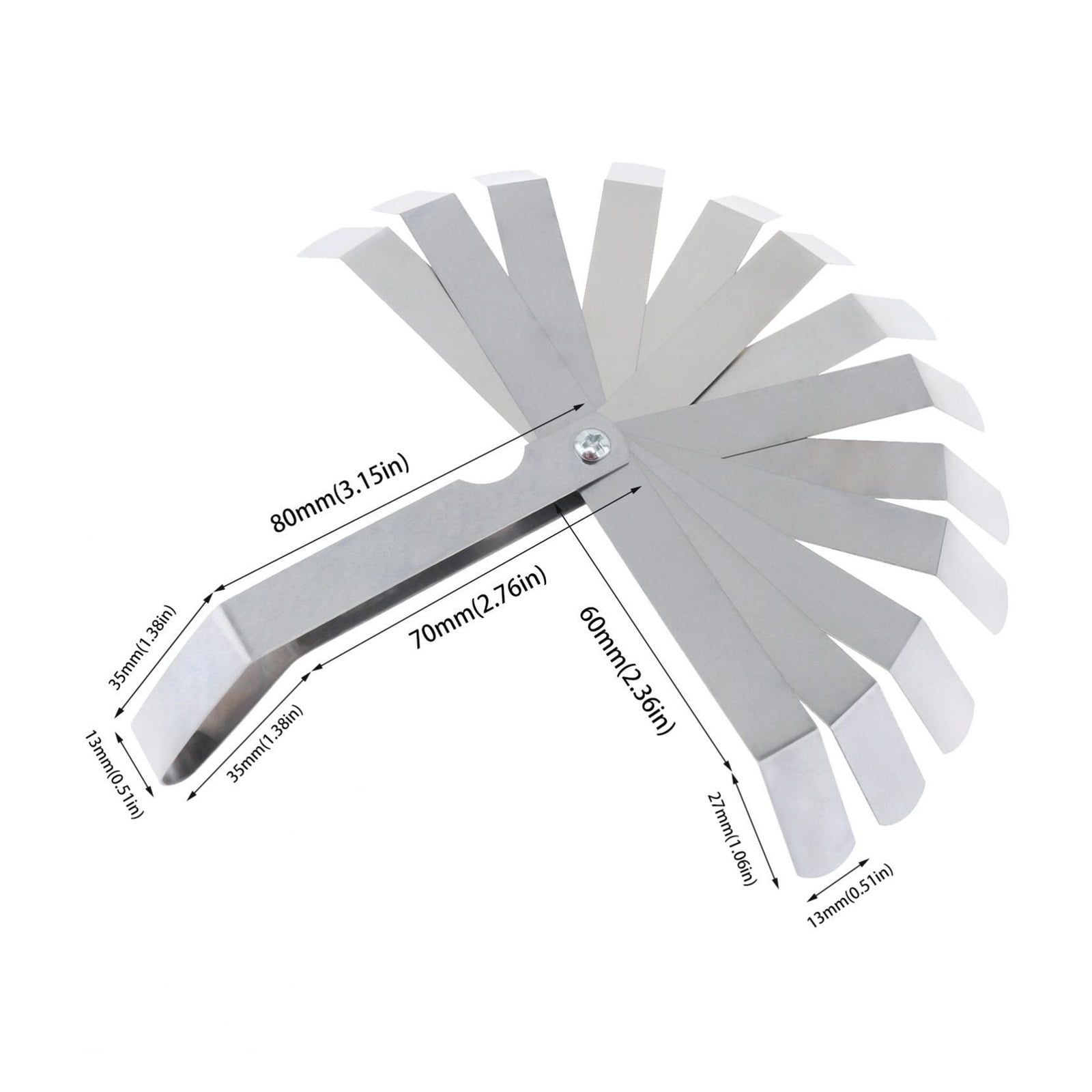 Gap Gauge 0.127-0.508mm Stainless Steel High Precision Monolithic Valve Gauge Thickness Gauge Metric Filler Feeler Gauge