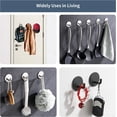 thumbnail image 4 of Adhesive Hooks Heavy Duty Waterproof in Shower Hooks for Hanging Loofah, Towels Clothes for Bathroom Removable Stainless Steel Brush Nickel Adhesive Wall Hooks 4 Pcs (Sliver), 4 of 13