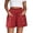 Red-pants, variant on Inverlee Plus Size Elastic Waist Capri Jogger Pants for Women Casual Solid Color Cropped Trousers with Pockets Beige XXXL