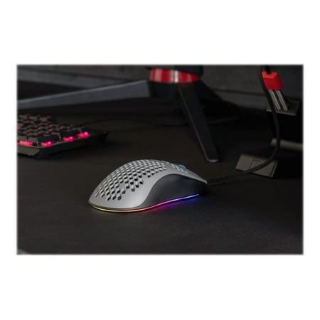 Arozzi - Favo AZ-FAVO-BKGY Lightweight Wired Optical Gaming Mouse - Gray