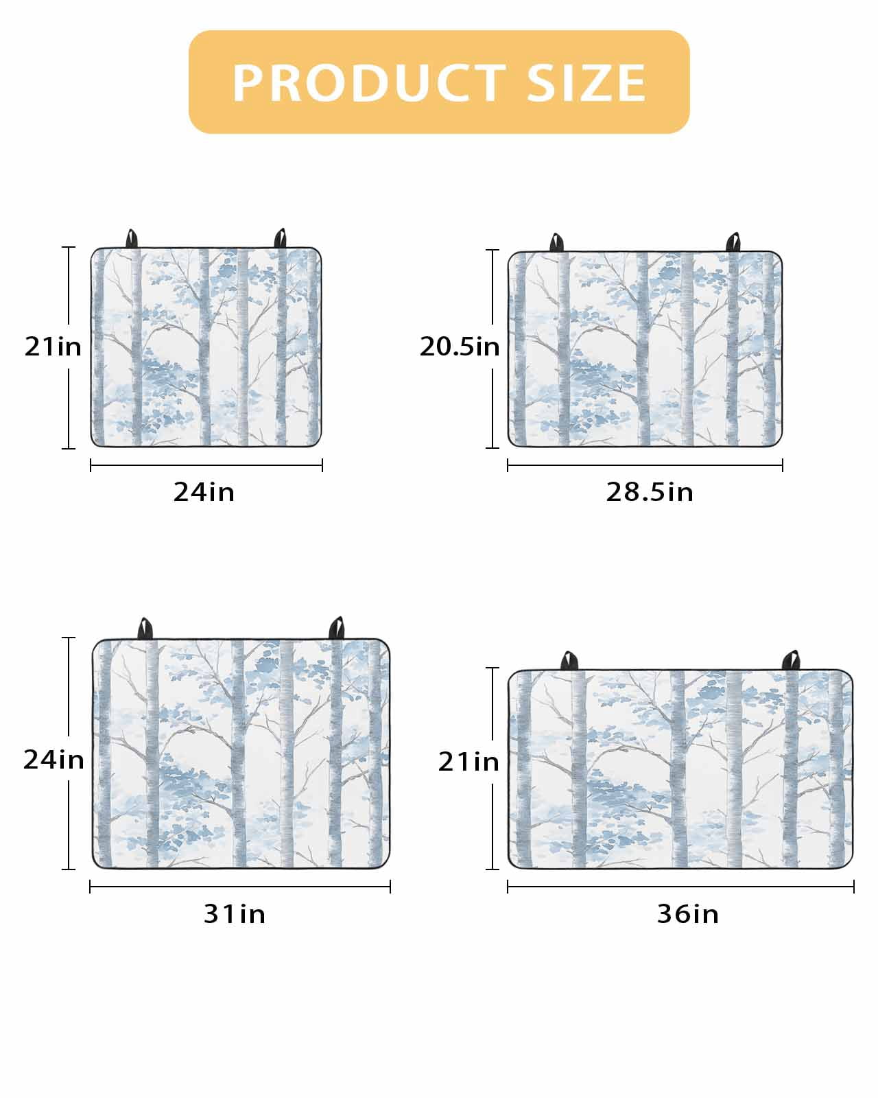 nqOlkjepod Large Induction Cooktop Protector Mat 28.5"x20.5", Blue Leaf Branches Stove Top Covers for Electric Stove, Vintage Tree Watercolor Stove Burner Cover Mats, Glass Top Stove Cover