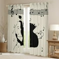 thumbnail image 2 of Homewish Black Cat Blackout Curtains Set of 2 (52x84 Each) for Children Teens,Musical Notes Window Curtains,Abstract Melody Curtains and Drapes,Microfiber Bedroom Decor, 2 of 6