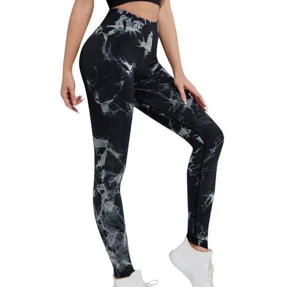 QHFBli Bootcut Women's Yoga Pants Legging Women Seamless Tie Dye Floating Yoga Workout Pants for Fitness and