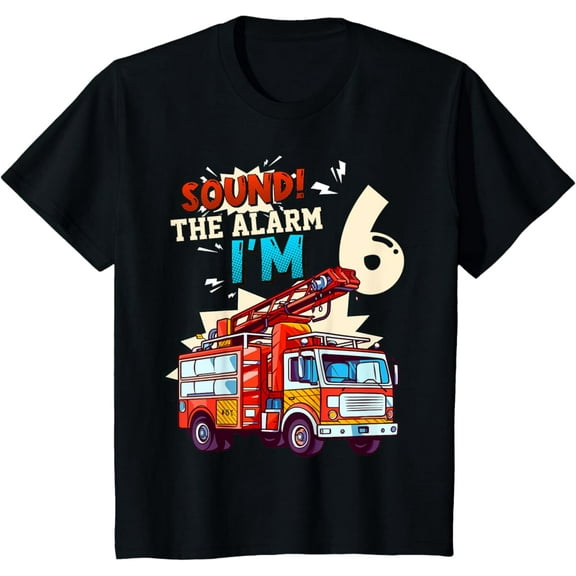 Sam Soft Fire Truck Firefighter Boy 6th Birthday 6 Years Old T-Shirt Full Size S-5XL