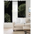 thumbnail image 2 of Sage Green Rose Blackout Curtains, Light Blocking Print Window Curtains, Vintage Abstract Garden Flower Floral Black Thermal Insulated Window Drapes for Living Room 2 Panels, 55"W x 39"L, 2 of 9