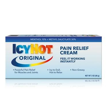 Icy Hot Original Topical Pain Reliever Cream and Numbing Muscle Rub for Joint Pain Relief, 10% Menthol and 30% Methyl Salicylate, 3 oz
