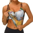 thumbnail image 4 of Haiem Welcom Fall Pattern Womens Sports Bra - U Neck Padded Low Impact Yoga Bra Workout Crop Top Gym Moisture-Wicking Workout Vest -, 4 of 9