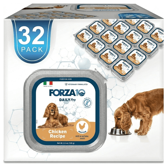 Forza10 DailyPro Wet Dog Food for Adult Dogs - Chicken Recipe, 32 Pack | Vet-Formulated- Non-GMO - Made in Italy