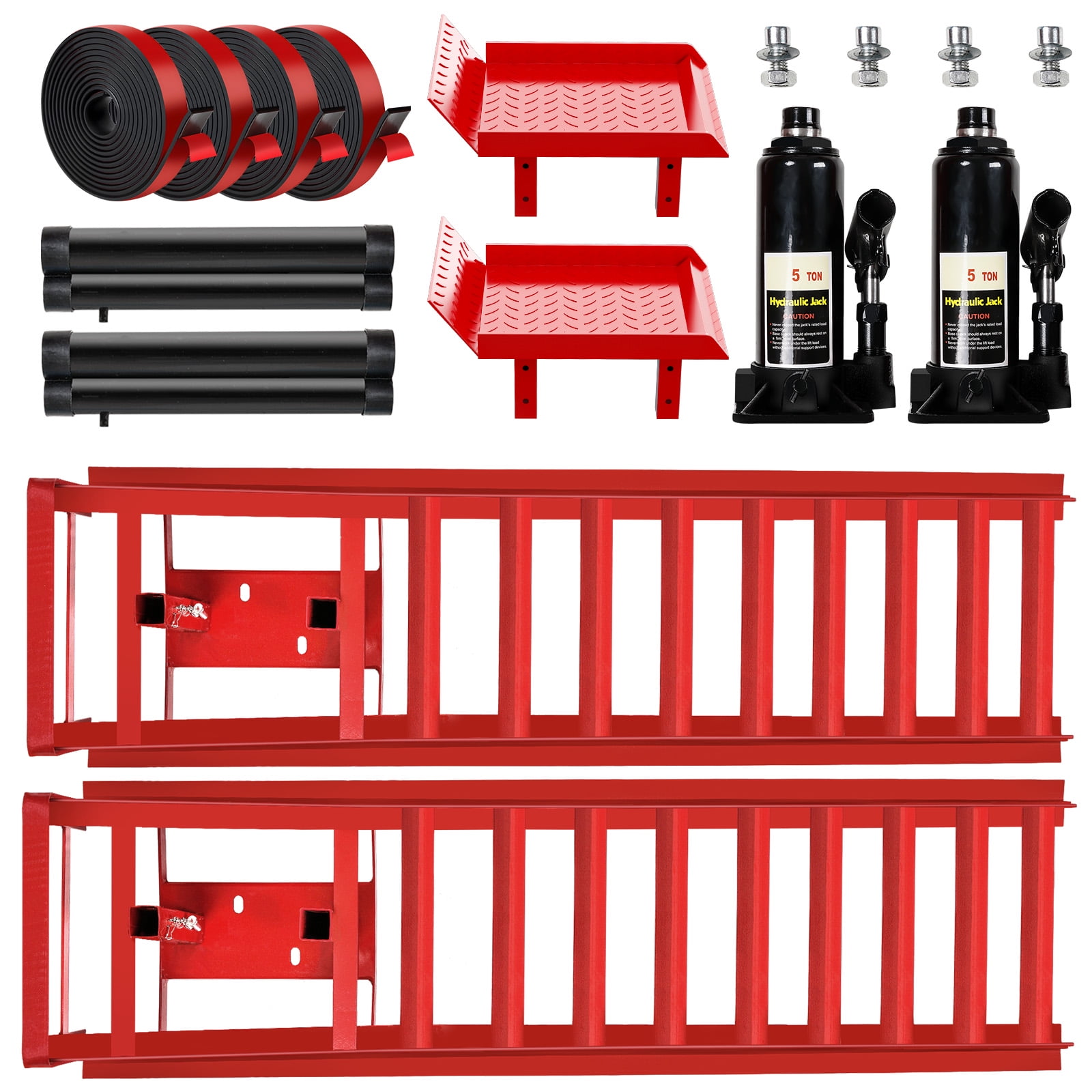 Lafati 2-Pack Hydraulic Car Ramps: Heavy-Duty Vehicle Ramps with 5T / 10000lbs Jack Load Capacity, Portable Design for Effortless Oil Changes and Car Lifts