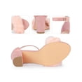 thumbnail image 2 of BLISSFUL STEP Ankle Strap Faux Fur Chunky Heel Sandals for Women Light Pink 9, 2 of 6