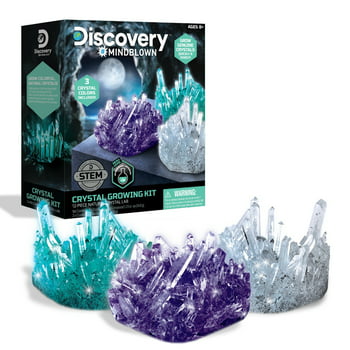 Discovery #MINDBLOWN Discovery™ #Mindblown Crystal Growing Kit 12-Piece Natural Crystal Lab, with Fast Growing Compound In 3 Different Colors