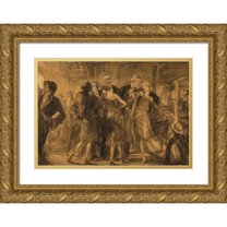 Henry Patrick Raleigh 18x14 Gold Ornate Wood Frame and Double Matted Museum Art Print Titled - Speakeasy (1925)