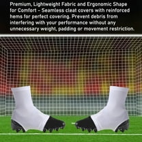 Opolski 1 Pair Spats Football Cleat Covers Super Soft High Elastic Slip Resistant Solid Color Soccer Spats Sports Accessories White