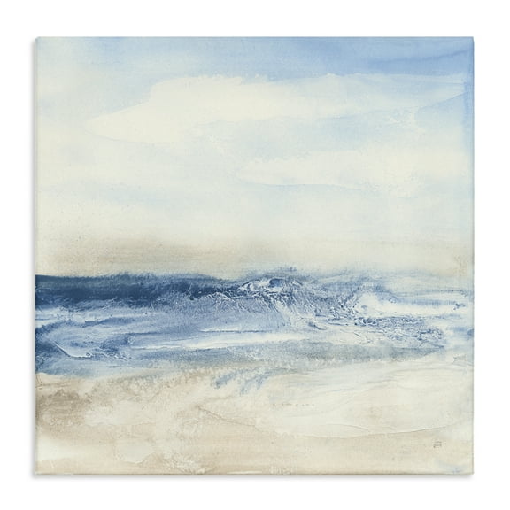 Stupell Industries Abstract Surf & Sand Nautical & Beach Painting Wrapped Canvas Art Print Wall Art, 17 x 17