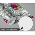 thumbnail image 5 of S4sassy Self-Stick Decorative Boho Wallpaper, Peacock Feather Wall Paper, Vinyl Waterproof Contact Paper, Pink, 25"x360" Removable Renter Friendly Wall Covering For Bedroom, Dining room, 5 of 7