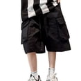 thumbnail image 4 of UACY Cargo Shorts Boys Y2K Baggy Knee Length Athletic with Pockets Hiking Waterproof Black Pants Summer Outfits ﻿, 4 of 6