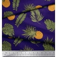 thumbnail image 2 of Soimoi Purple polyester Crepe Fabric Monstera Leaf & Pine Fruits Decor Fabric Printed Yard 42 Inch Wide, 2 of 3