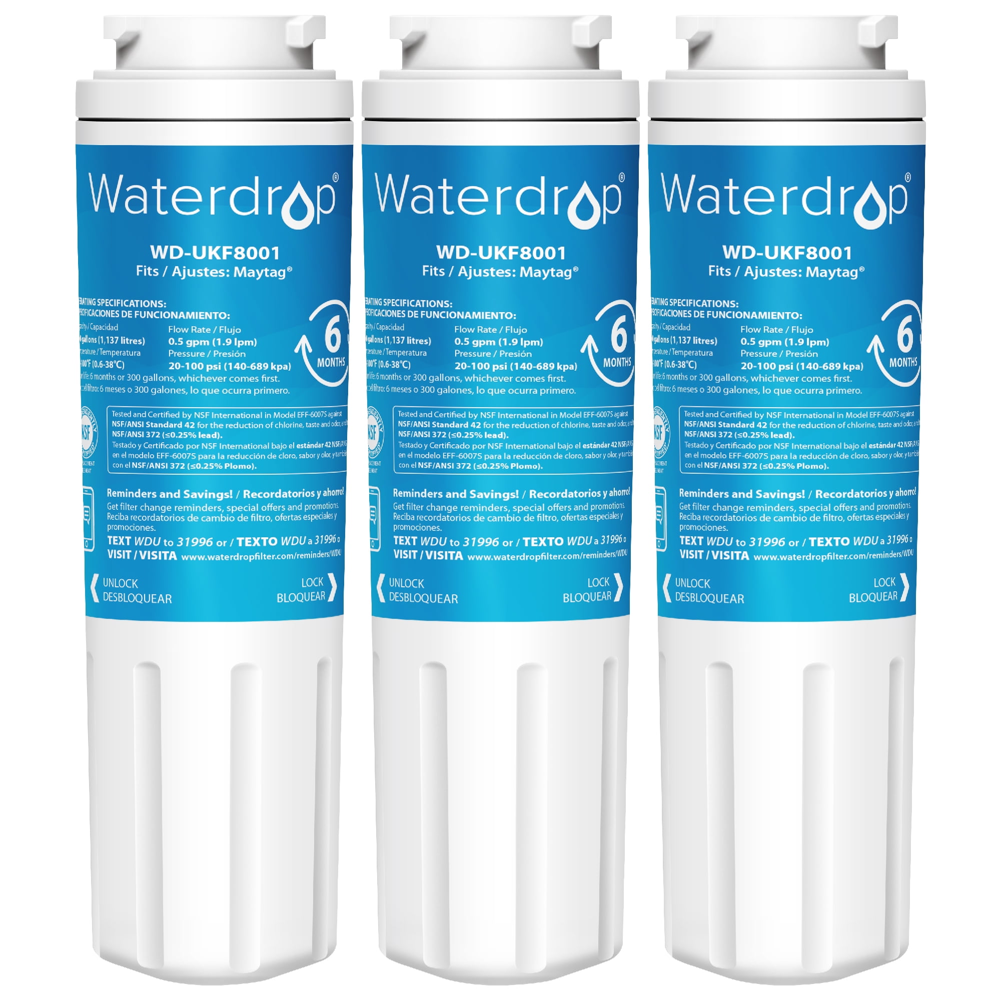 4x Water Filter for Whirlpool WRX735SDBM,GI6FARXXY,Maytag UKF8001 
