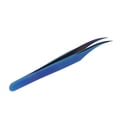 thumbnail image 3 of M Buder Eyelash Extension Tweezers Stainless Steel Ergonomic Curved Dolphin Tip for Volume Individual False Lashes and Nail Art, Blue Titanium (5.51 inches / 14 cm), 3 of 9