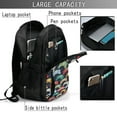 thumbnail image 4 of Easygdp Retro Video Game Mochila para Laptop de Viaje con Puerto USB, Mochila para Laptop con Puerto de Carga USB para Mujeres y Hombres, 4 of 7