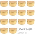 thumbnail image 3 of 10 Pcs 150ml Aluminum Tin Jars Round Aluminum Tin Cans Cosmetic Containers with Screw Cap Lid for DIY Crafts Travel Storage-Golden, 3 of 7
