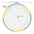 thumbnail image 6 of Smarty 10.25" White Blue Gold Harmony Rim Plastic Dinner Plates 120ct, 6 of 6