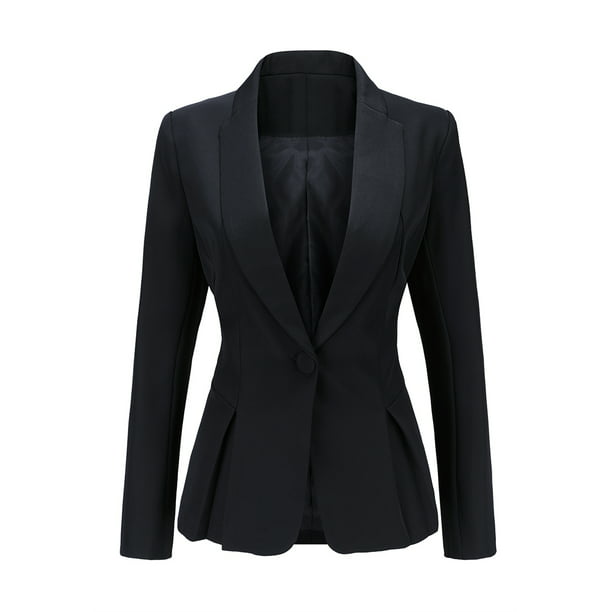 Youthup Women's Business 1 Button Waisted Blazer Suit Jacket with ...