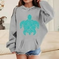 thumbnail image 2 of Tiweut Casual Hoodies for Girls Long Sleeve Hooded Fashion Turtle Printed Loose Fit Sweatshirt Relaxed Fit Blouses 9-10 Y, 2 of 4